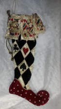 Bota de tela HARLEQUIN CHRISTMAS STOCKING BY KATHERINE'S COLLECTION